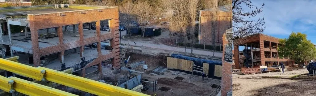 Obra en construcción con ladrillos El Hornito